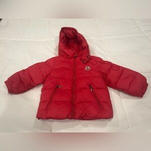 Moncler Red Hooded Down Jacket